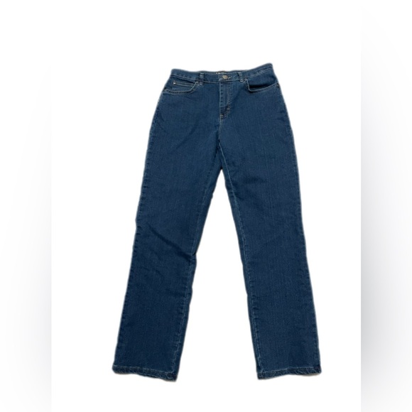 Lee Relaxed Fit Dark Straight Leg High Rise Blue Jeans Women’s 10 Medium - Picture 1 of 8